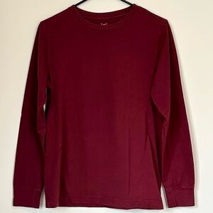Men's Dark Red Long Sleeve Shirt - Size: Small